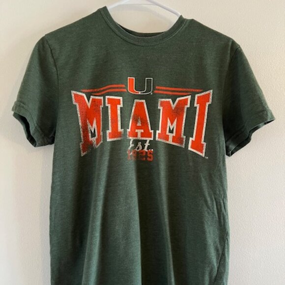 Unisex UM Miami Hurricanes Distressed Tee Green - Picture 1 of 1